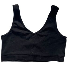 Size 12 Collusion ASOS black stretch v neck crop top